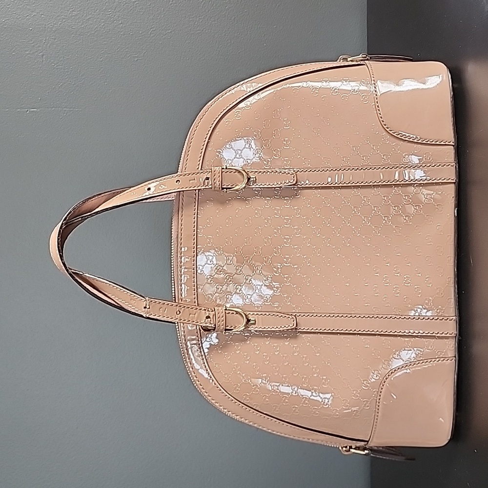 Gucci Pink Microguccissima Patent Leather Dome Satchel Small - Picture 3 of 16